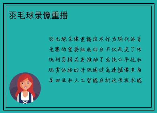 羽毛球录像重播